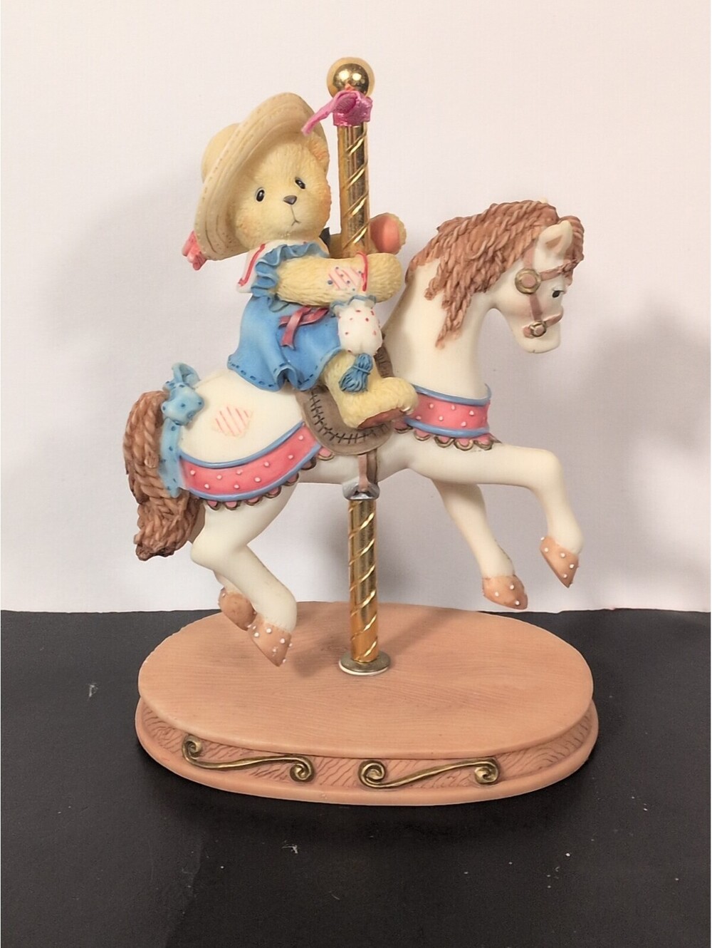 Cherished Teddies Gina Figurine, #502898, Gina Girl on Horse Carousel Figurine